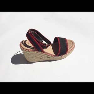 Matisse Frenchie Black Red Wedges Size 9- NWT